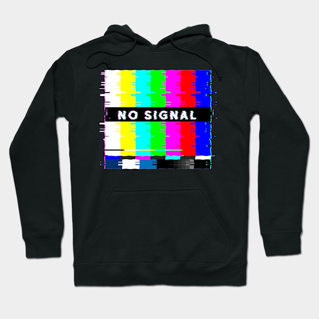 No Signal TV Glitch Art Hoodie by Vaporwave